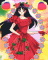 Rei in a pretty red dress
